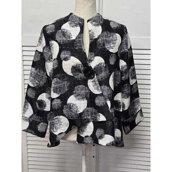 Joseph Ribkoff Size 8 Dot Jacket Black And White NWOT MSRP $ 289 Single Button - Picture 1 of 6